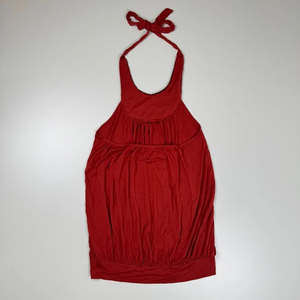 Vintage Y2K Twenty One Beaded Halter Top Micro Mini Dress Size Small Boho Fairy - Picture 3 of 11
